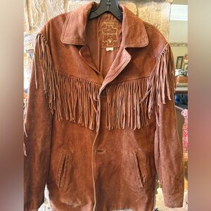 Brown Suede Leather Fringe Jacket